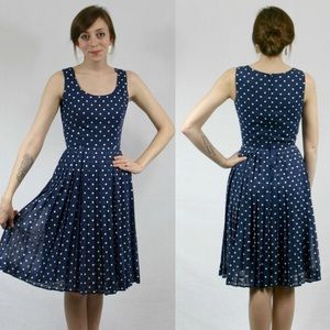 Navy Polka Dot Summer Dress